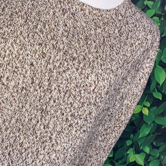 CREAM & BROWN THICK KNIT PULLOVER SWEATER · SIZE XL, FITS M/XL · LIZ CLAIBORNE - Picture 3 of 6
